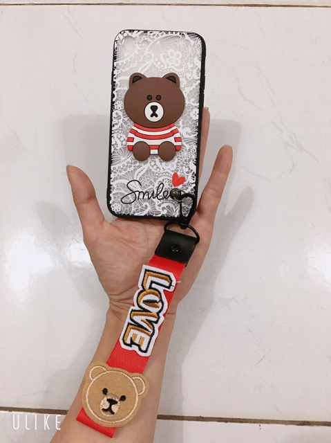 ( Tặng dây đeo) ốp iphone 7,8 (4.7 inch) hình gấu zen
