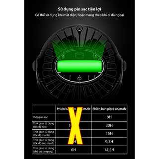 Shop Bố Ken Quạt Tích Điện Mini Chân Kẹp YOOBAO &  MASTELA Cao Cấp [Phiên Bản Cao nhất 6400Mah]