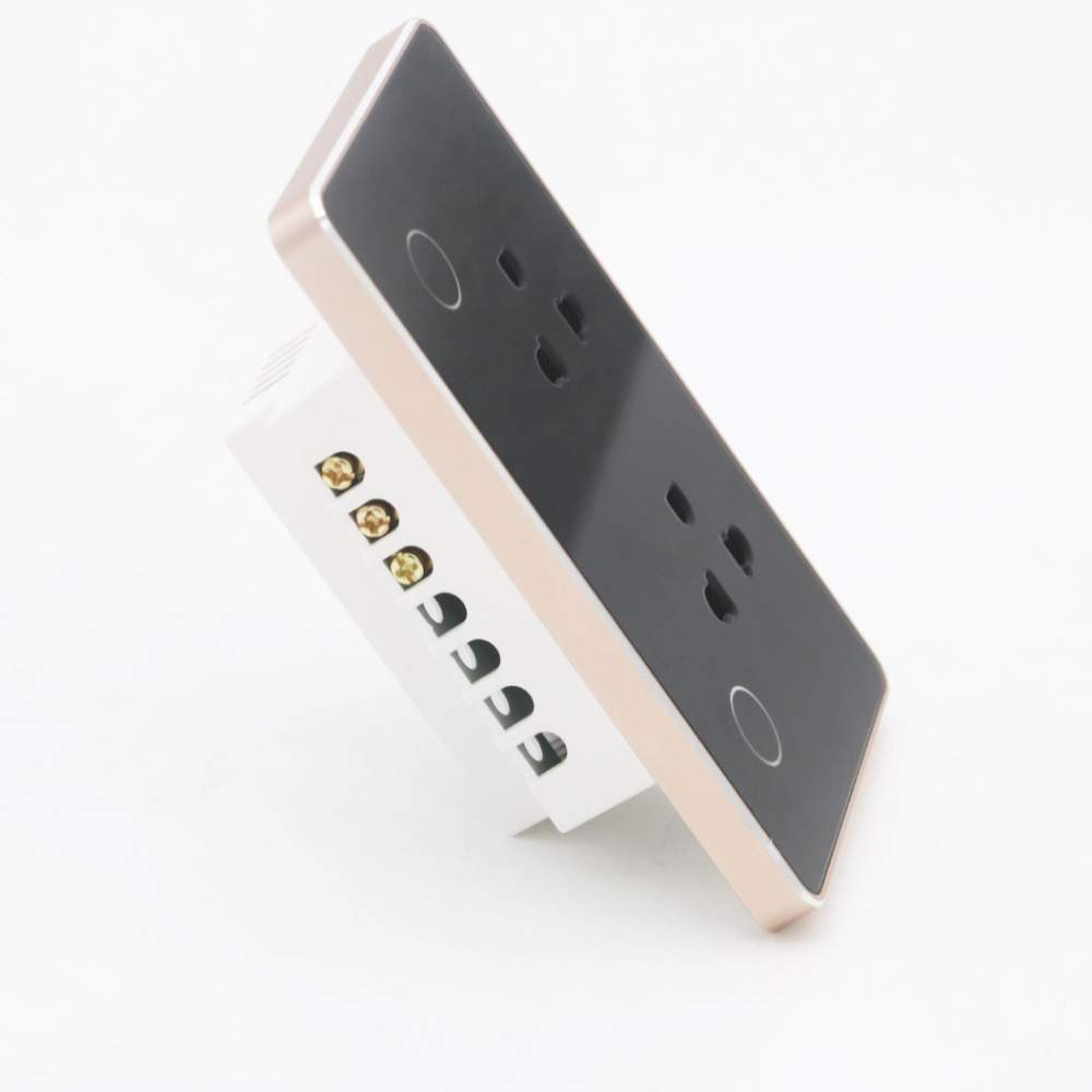 Ổ cắm tích hợp công tắc TUYA Zigbee/ tuya wifi Thông Minh Viền Hợp Kim Nguyên Khối