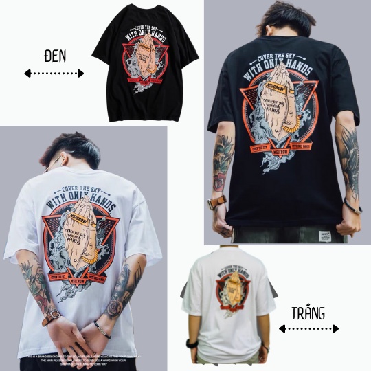 Áo thun tay lỡ.Hình bàn tay MSICROW. CoolZ phông Unisex nam nữ Cotton oversize form rộng  CZ061