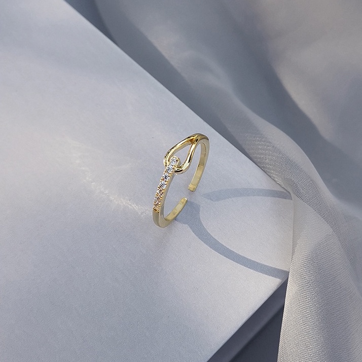 Nhẫn Hở Đính Đá Zircon Lấp Lánh Có Thể Điều Chỉnh Thời Trang Năm 2021 Cho Nữ