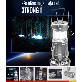 Đèn Kèm Quạt Sạc Năng Lượng Mặt Trời 3in1