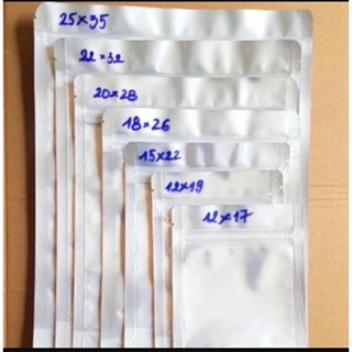 Túi zip bạc đủ size đáy đứng 1 mặt trong 1 mặt bạc