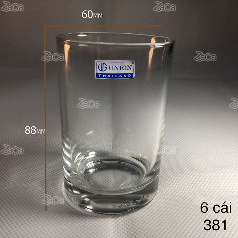 Chính hãng HÀNG thái lan Bộ 6 cốc ly Lùn Đựng sữa chua trân châu trà mời kem cafe thủy tinh Thái Lan 170ml - UG381