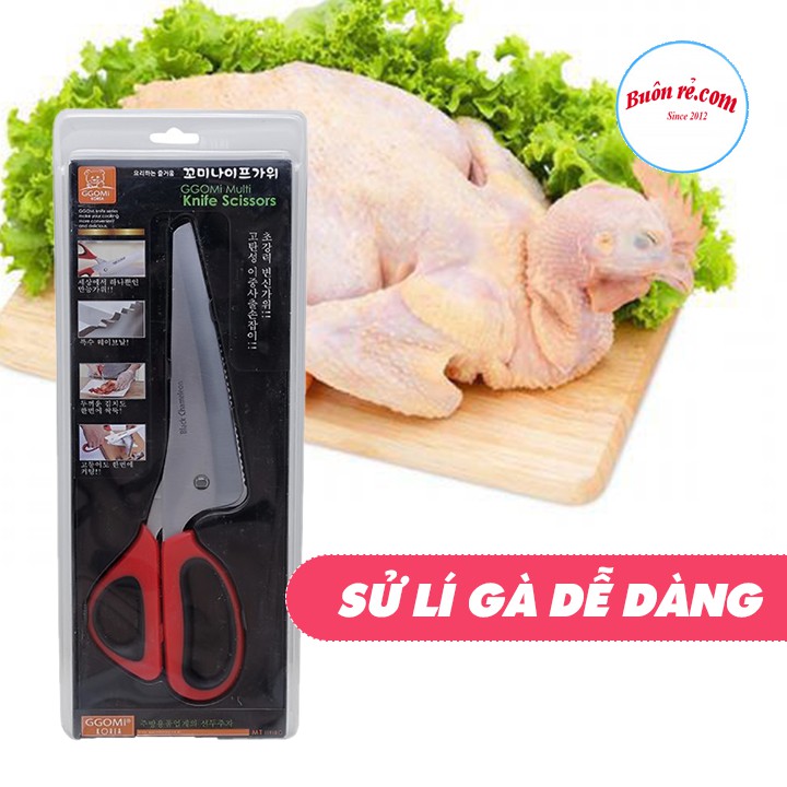 Kéo Cắt Gà Hàn Quốc Cao Cấp -Kéo Kèm Dao Cắt Đồ Đông Lạnh Thông Minh br00347