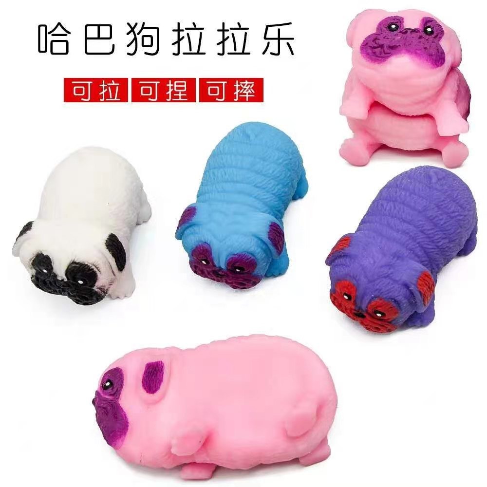 SQUISHY Con Chó PUG chó Pitbull Kéo dài cực đáng yêu mochi slime gudetama