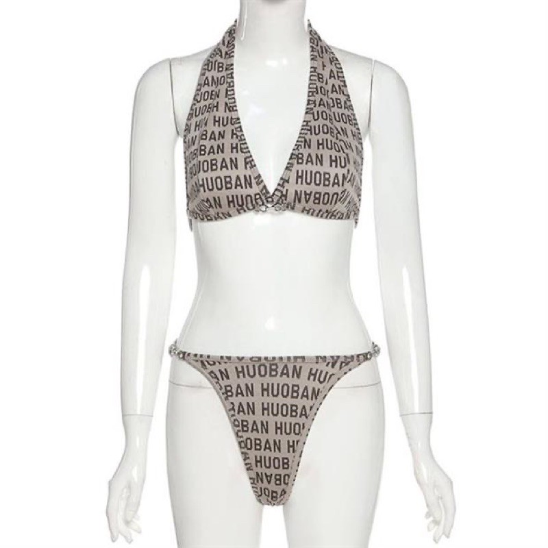 set brown bikini