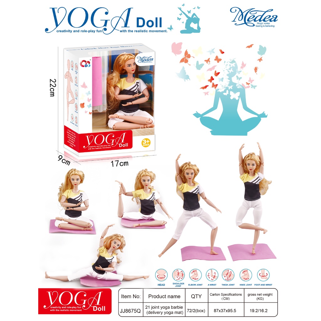 Búp Bê Tập yoga 30cm Kiểu Công Chúa Dễ Thương Cho Bé