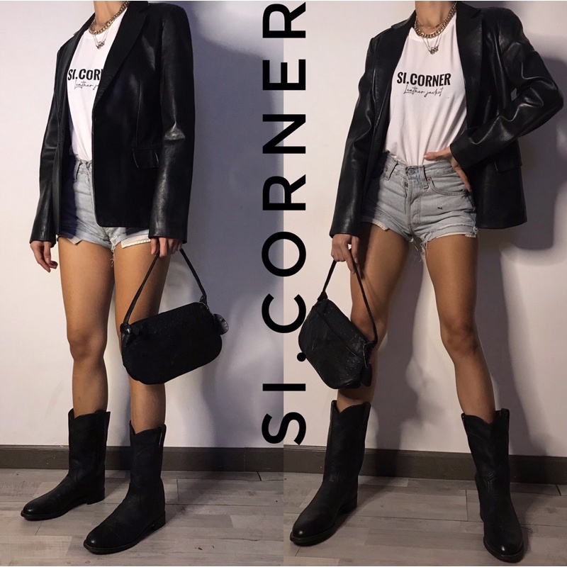 𝗟𝗘𝗔𝗧𝗛𝗘𝗥 𝗝𝗔𝗖𝗞𝗘𝗧 Áo khoác vest , blazer da thật 2hand | BigBuy360 - bigbuy360.vn