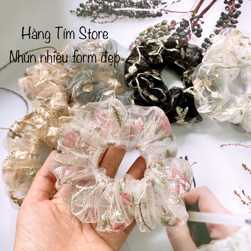 Dây cột tóc ren lưới scrunchies nhiều mẫu TÍM STORE phụ kiện thời trang phong cách hàn quốc
