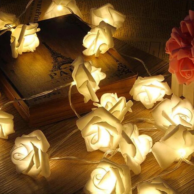 Dây Đèn Led 20 Bóng Hình Hoa Hồng Dùng Trang Trí Tiệc