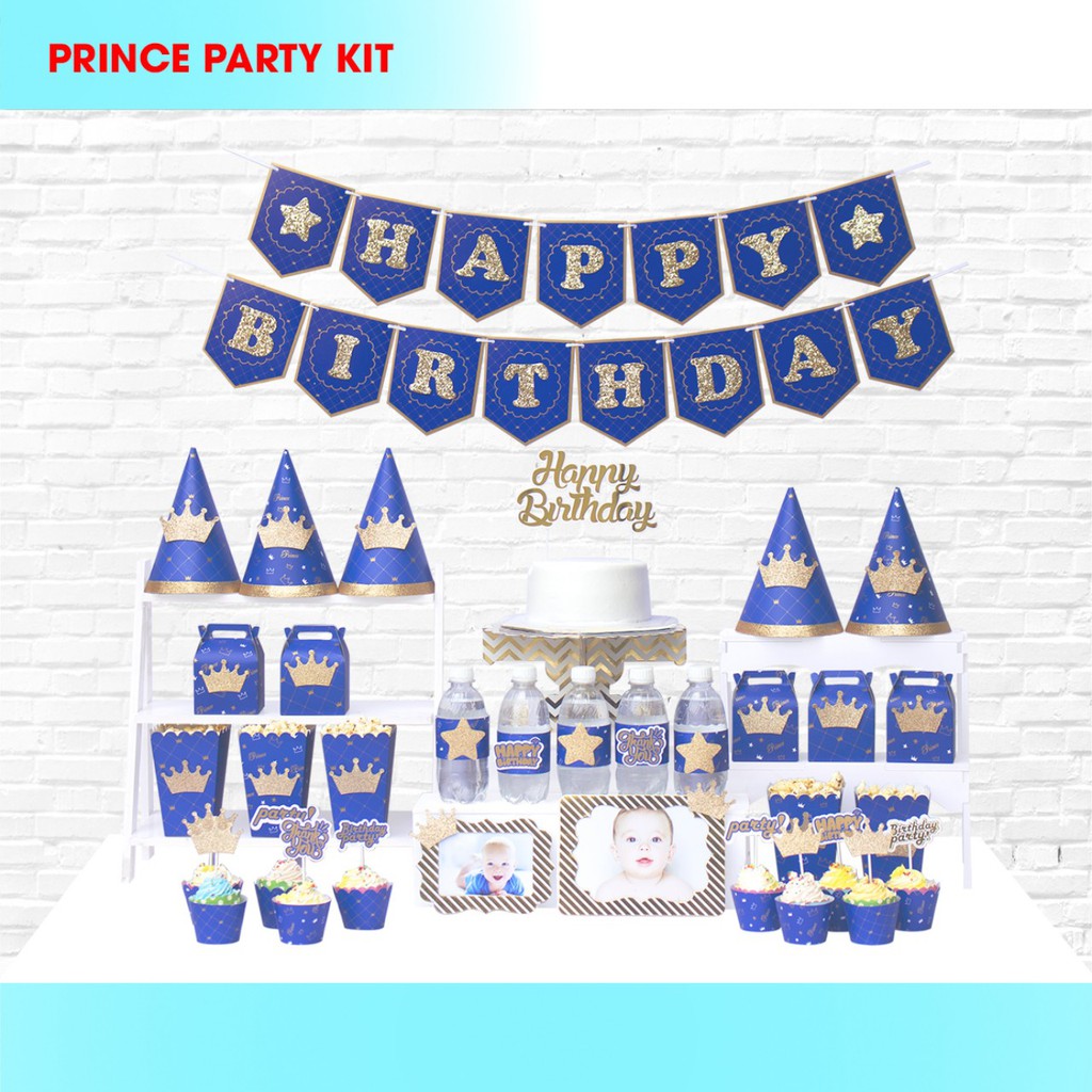 Bộ Trang Trí Bàn Tiệc Sinh Nhật Kim Tuyến