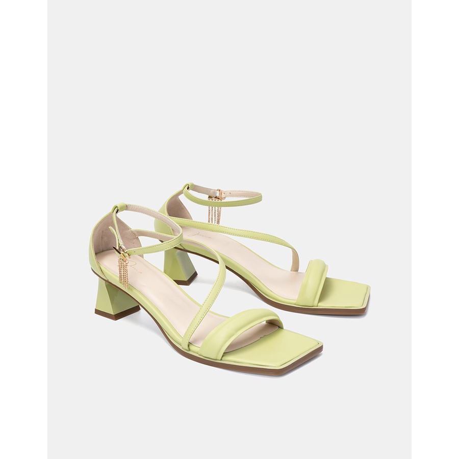 Giày Sandal Nữ 5cm JUNO Mũi Vuông Đính Khóa Dingle Dangle SD05080