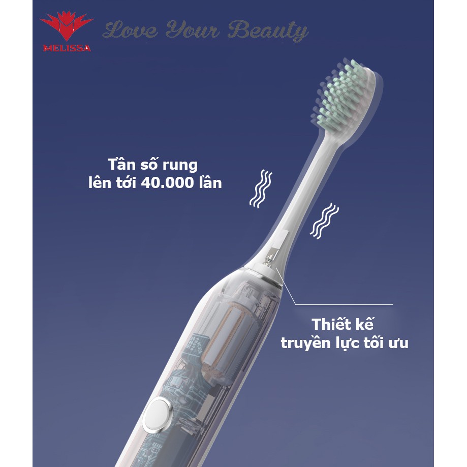 Bàn chải đánh răng điện học sinh sinh viên Melissa Sonicare Toothbrush Deluxe - Hàng chính hãng bảo hành 2 năm