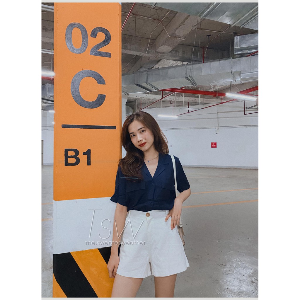 Áo sơ mi cộc tay cổ pijama voan 2 túi (Ảnh thật) | BigBuy360 - bigbuy360.vn