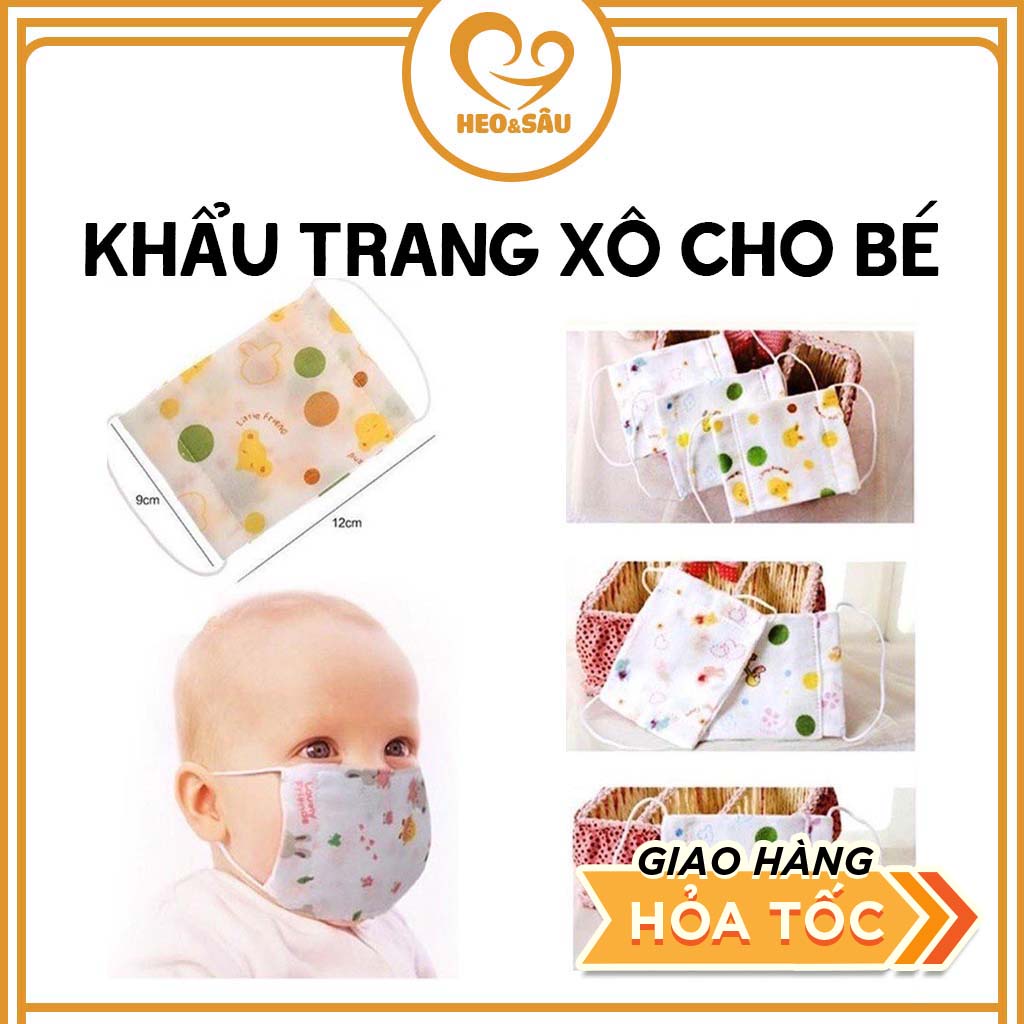 Khẩu Trang Cho Bé 💖𝑭𝑹𝑬𝑬𝑺𝑯𝑰𝑷💖 Khẩu Trang 4 Lớp Vải Xô Mềm Mại, Thông Thoáng Cho Bé Sơ Sinh