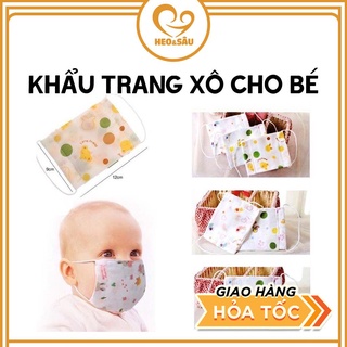 Khẩu Trang Cho Bé FREESHIP Khẩu Trang 4 Lớp Vải Xô Mềm Mại