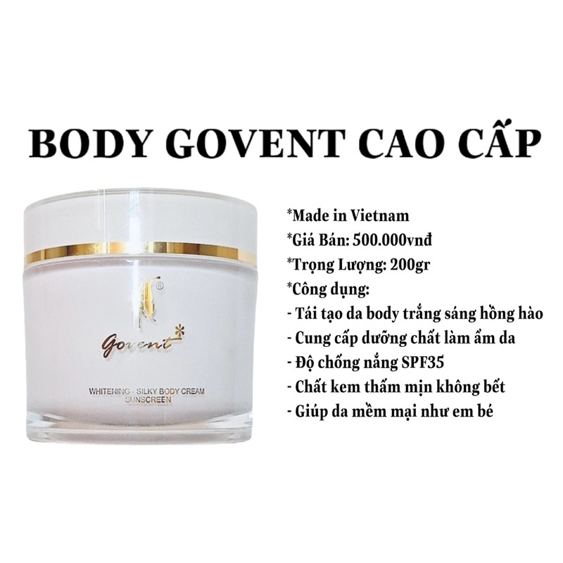 KEM BODY GOVENT CAO CẤP   Trắng da