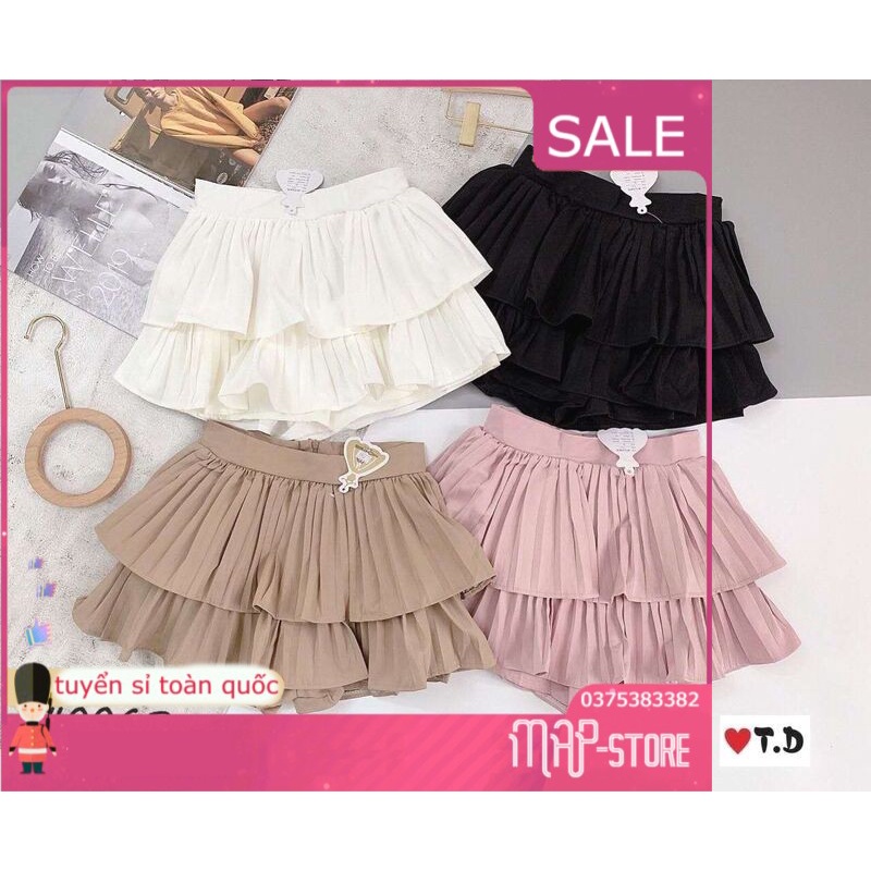 Chân váy xếp li bèo 2 tâng quảng châu