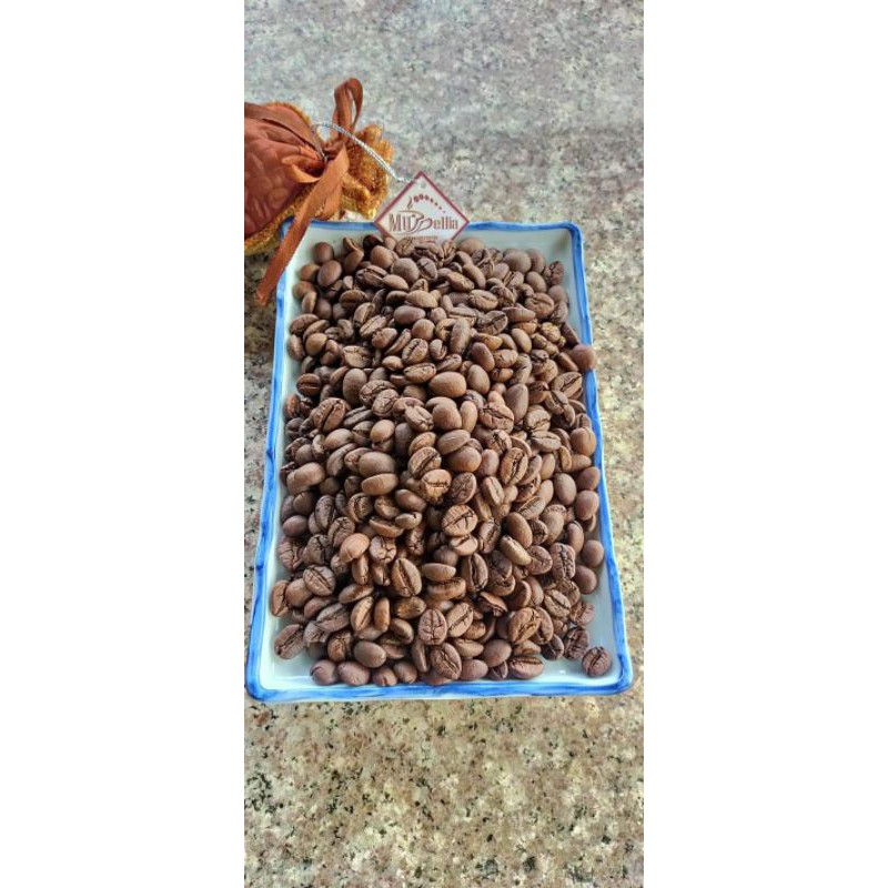 01 kg Cà phê hạt rang mộc Gia Lai dùng để pha máy (chọn lọc  từ 100% hạt cà phê nhân chín cây Robusta + Arabica)