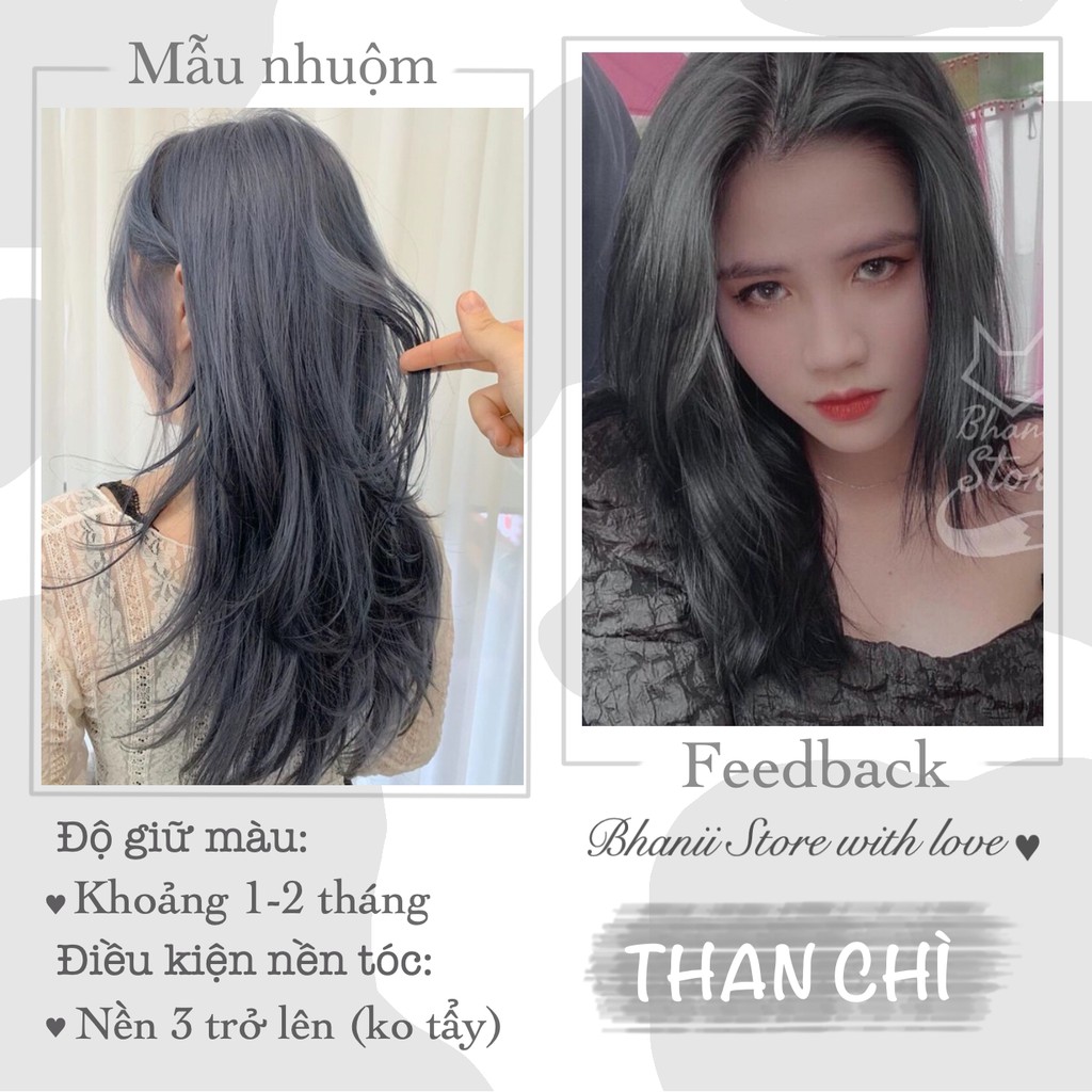 Thuốc nhuộm tóc Than Chì KHÔNG TẨY bhanii store | BigBuy360 - bigbuy360.vn
