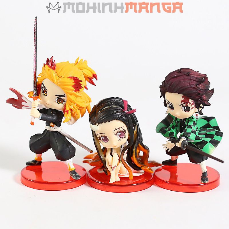 Set 3 mô hình Kimetsu No Yaiba Thanh gươm diệt quỷ Tanjiro Kạmado Nezuko viêm trụ Rengoku Kyojuro Tanjirou Demon Slayer