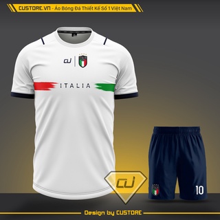Áo đá bóng đá banh ĐỘI TUYỂN Ý/ITALY 2020 2021 2022 áo thun nam nữ unisex CUSTORE vải mè nhật