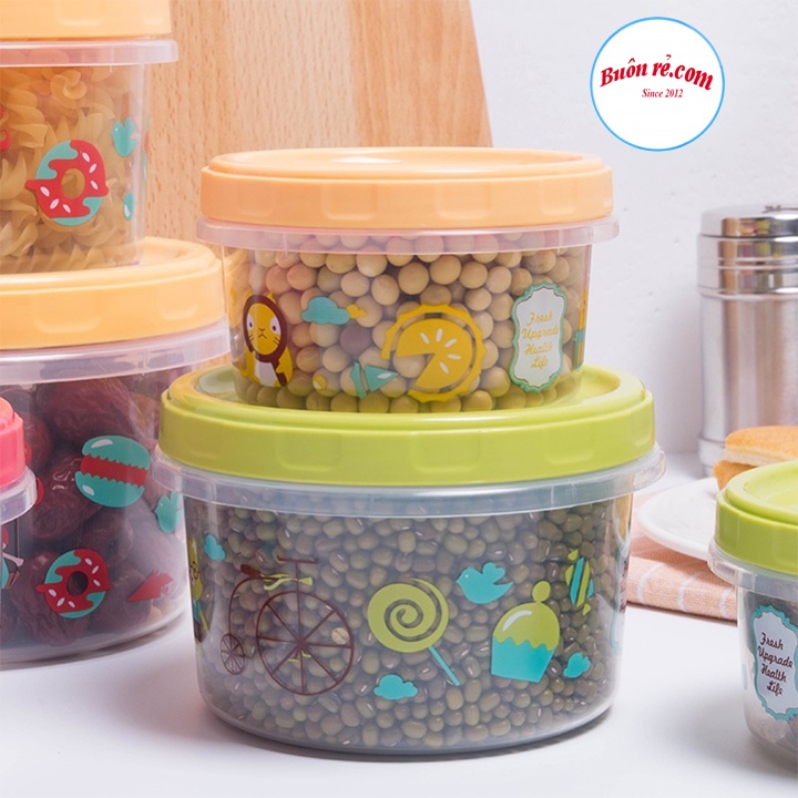 Hộp lạnh tròn 3 size (6615-6616-6617) Việt Nhật, Hộp đựng thực phẩm, bảo quản thức ăn - br01382