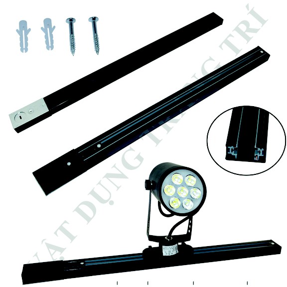 Thanh Ray Đèn Rọi 1m Sử Dụng Cho Đèn Rọi Ray Điện Áp 220V