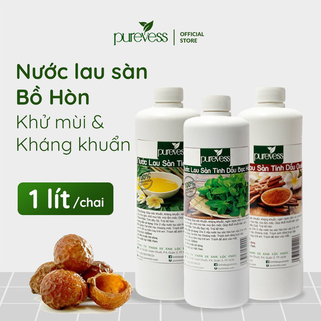 Nước lau sàn hữu cơ Purevess từ tinh dầu thiên nhiên giúp đuổi muỗi và côn trùng 1 lít