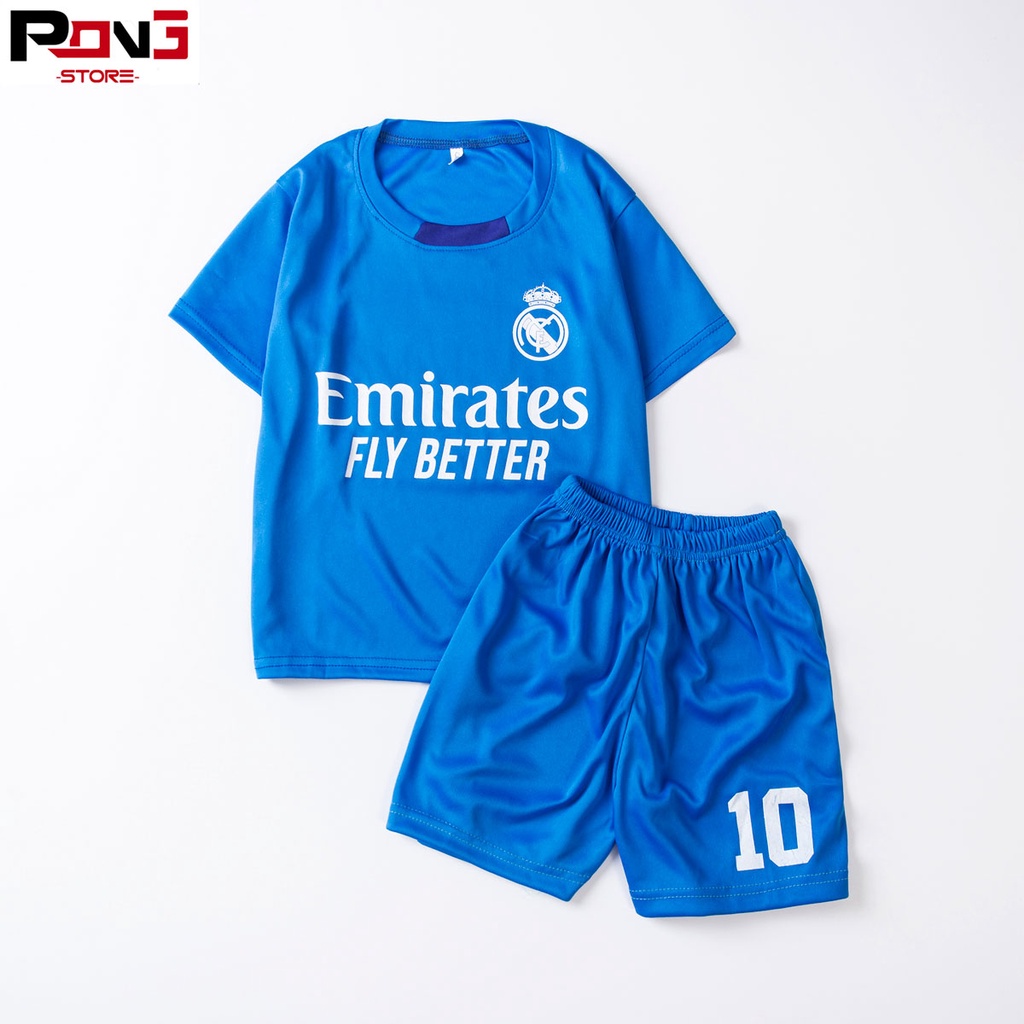 Bộ quần áo bóng đá trẻ em nam,nữ CLB Real Madrid -Totten ham chất thun lạnh  cho các bé từ 2 đến 15 tuổi của Pong__store