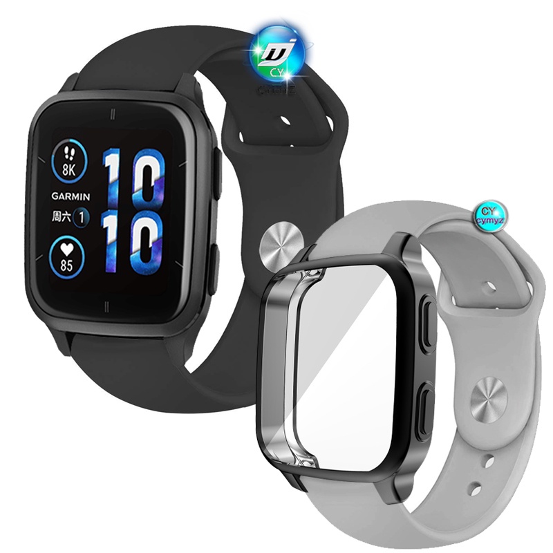 Ốp Silicon Bảo Vệ Toàn Màn Hình Có Dây Đeo Cho Garmin venu sq 2 Garmin venu sq 2