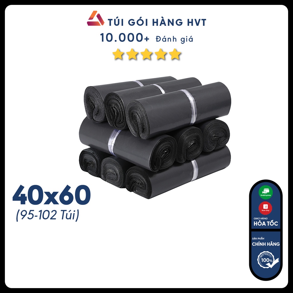 Túi gói hàng niêm phong tự dính - Túi đóng hàng chuyển phát nhanh NHỰA HVT size 40*60 - ĐEN TIẾT KIỆM