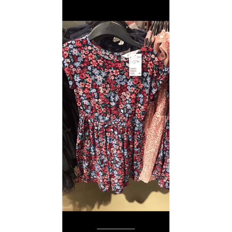 Váy lanh hoa nhí HM bé gái