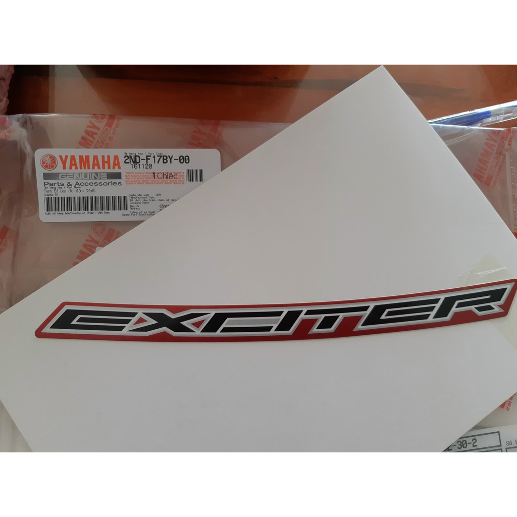 Tem chữ &quot;Exciter&quot; zin chính hãng Yamaha Đen - Đỏ