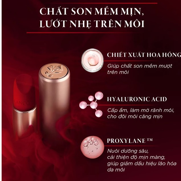 Son Lancome L’Absolu Rouge lì Cao Cấp . SANG TRỌNG QUÝ PHẢI.
