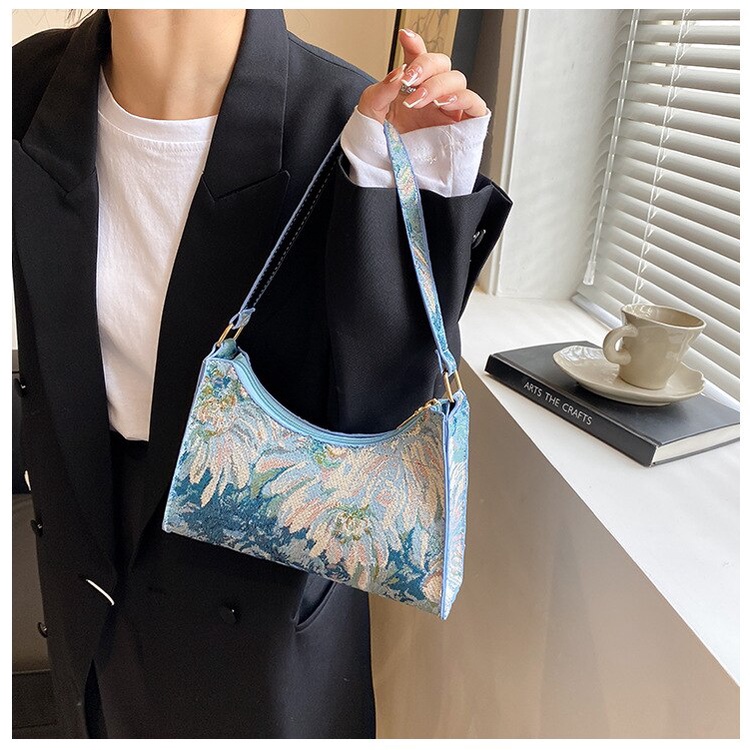 Túi xách đeo vai JASMIN NOIR bằng vải canvas thiết kế đơn giản thời trang cho nữ