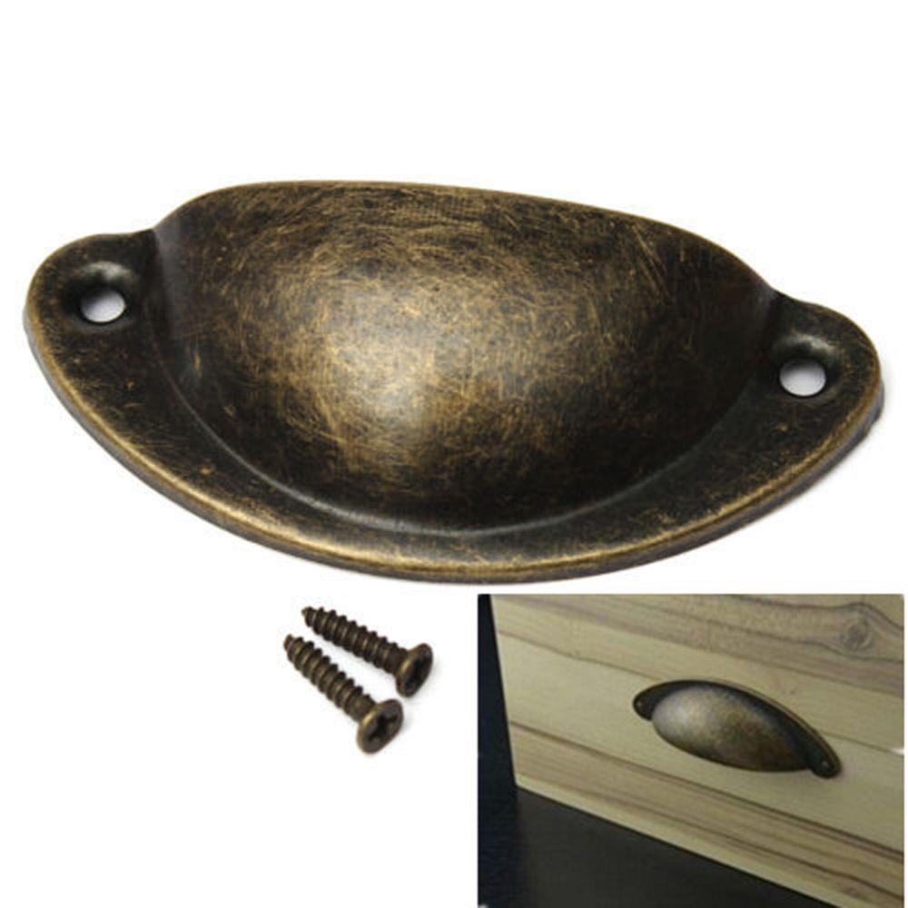 Set 10 Tay Nắm Cửa Tủ Bằng Kim Loại Phong Cách Vintage Ốp