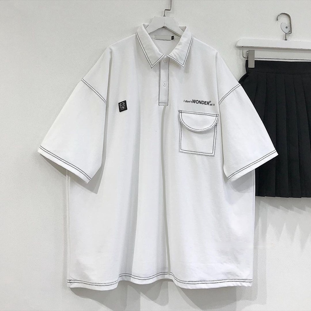 Áo Polo Tay Lỡ ZORO Form Rộng May Chỉ Nổi Vải Chân Cua Dày Dặn Phong Cách Hàn Quốc Unisex