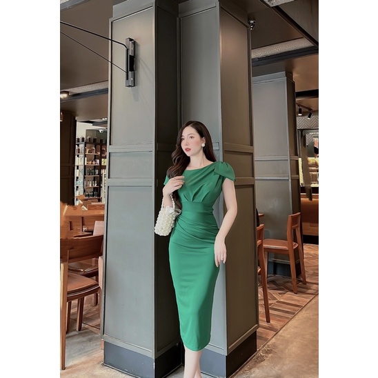 Váy body nữ dáng dài ngắn tay siêu tôn dáng a29,Váy đầm dự tiệc sang trọng công sở thiết kế tay ngắn