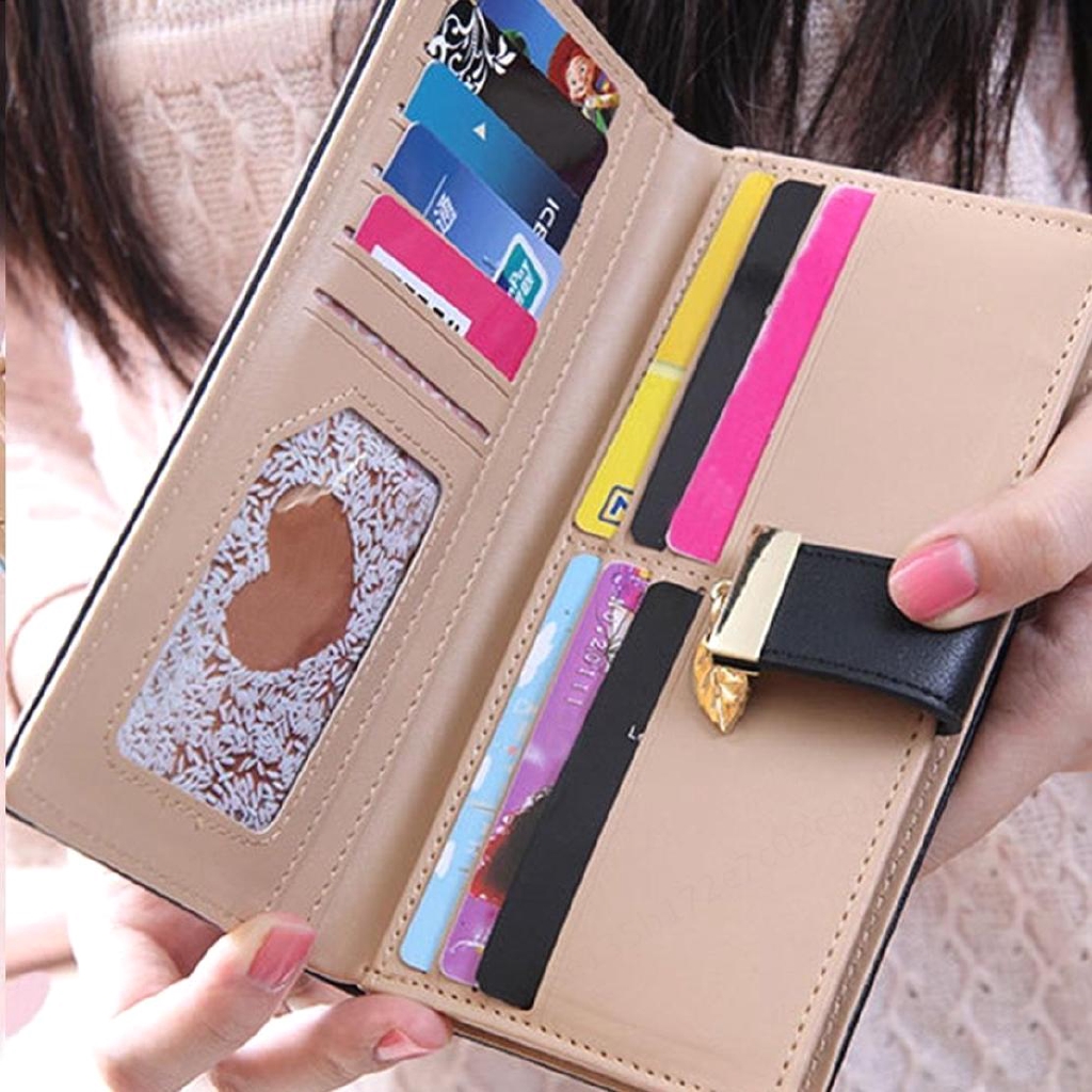 Ví da dài hình lá cho nữ