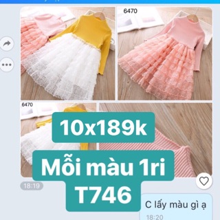 Sét váy chân váy voan cho bé gái