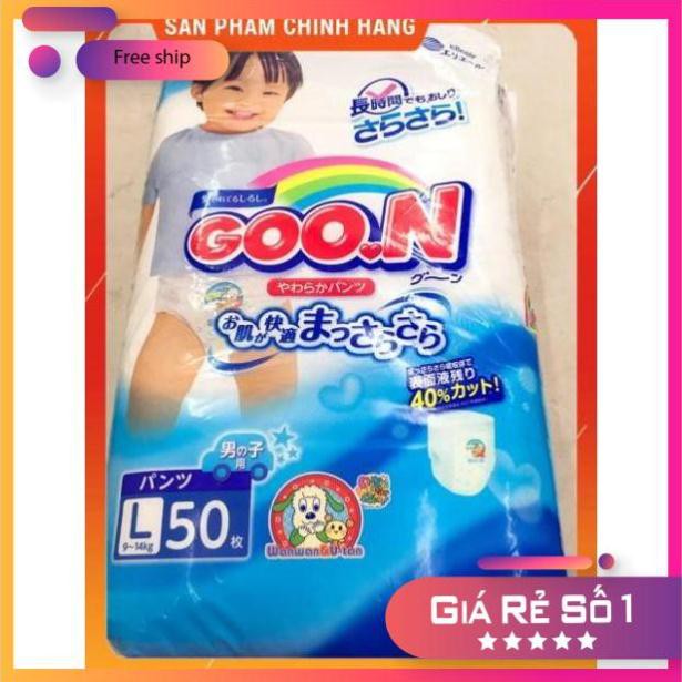 Hàng auth Tã quần Goon size L 50 miếng bé trai (9-14kg)