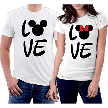 Áo đôi chữ LOVE Mickey và Minnie