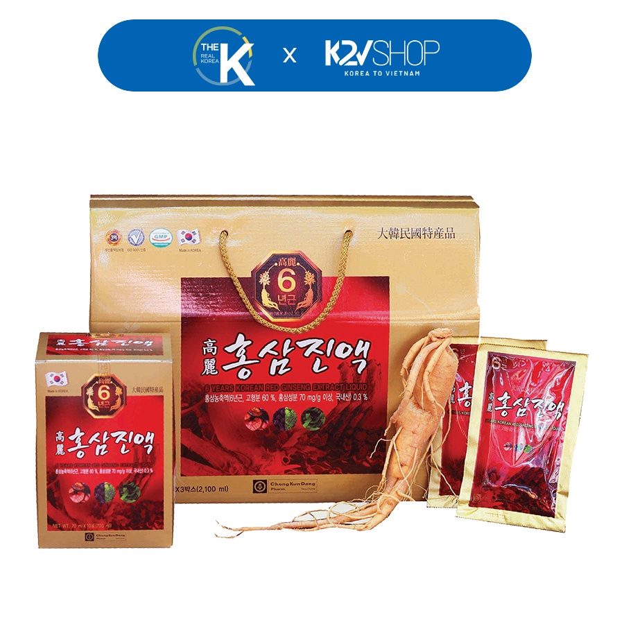 Nước Hồng Sâm Hàn Quốc Chong Kun Dang 70ml/gói (Hộp 30 gói) - [Quà Tặng Tết Ý Nghĩa] | BigBuy360 - bigbuy360.vn