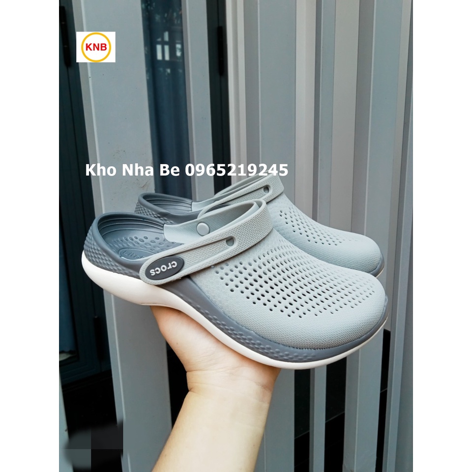 Dép sục cross 360 Literide clog màu ghi lòng ghi, Dép Sục Nam Nữ Literide Clog 360 Đi Nắng Mưa Cao Cấp,hàng xịn