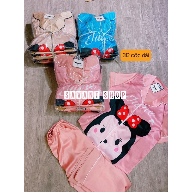 [VIDEO + ẢNH THẬT] Pijama Lụa Satin Thiết Kế 3D Tay Ngăn [CAO CẤP]