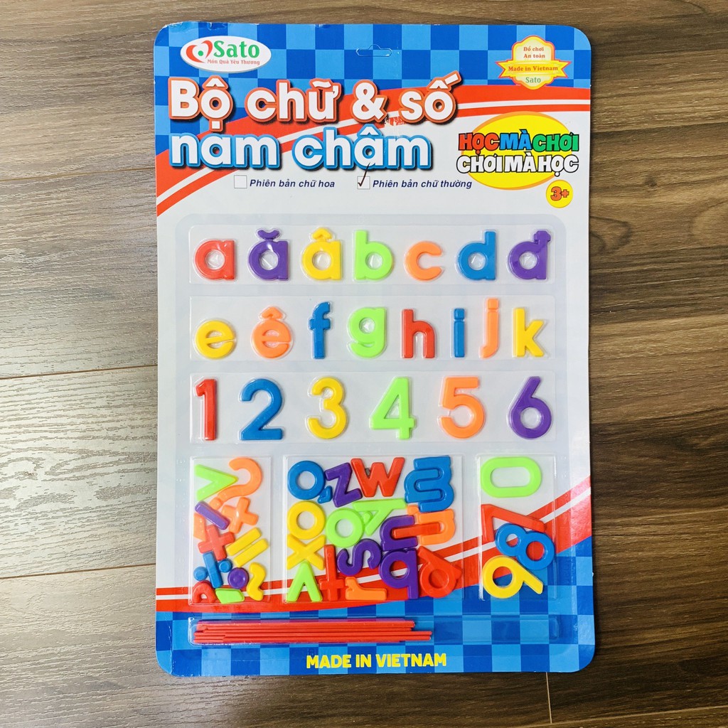 Combo Đồ Chơi Tổng Hợp Bảng Nam Châm 2 Mặt Và Vỉ Chữ Cái Tiếng Anh, Tiếng Việt, Vỉ Số Kèm Que Tính Giúp Bé Học Tập