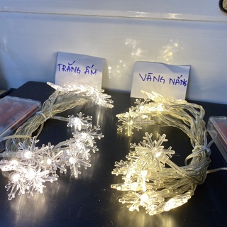 Đèn Led Trang Trí Hình Bông Tuyết 3 Mét 20 Bóng, Nhấp Nháy Và Đứng Yên, Trang Trí Noel Lung Linh