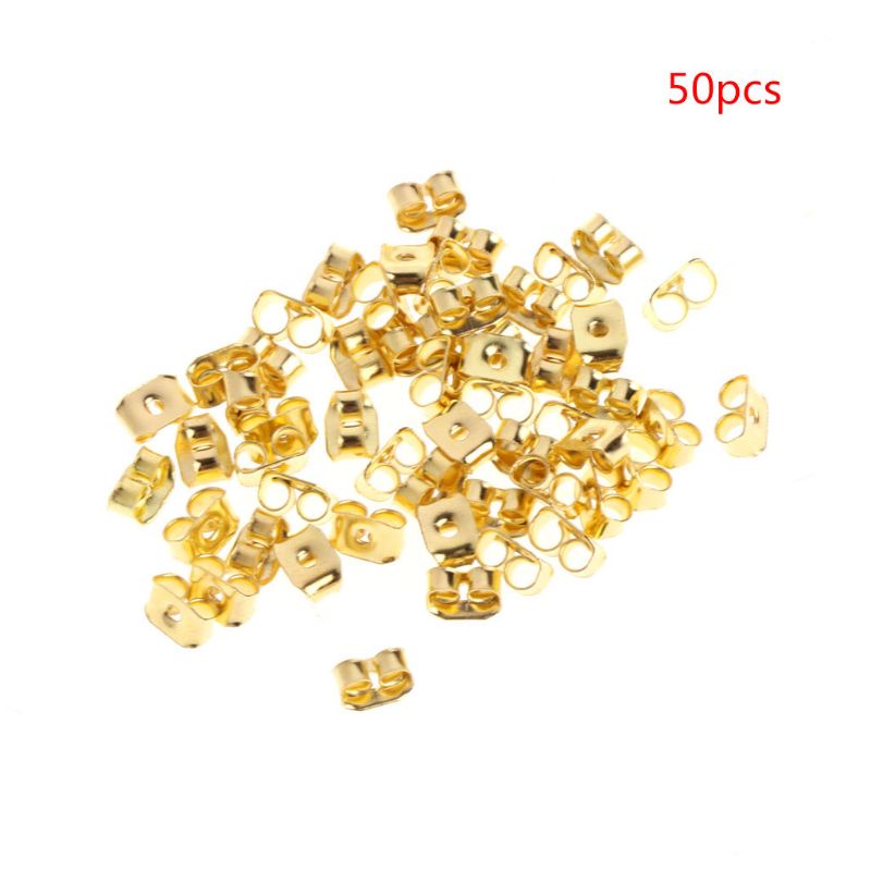 Set 50 nút chặn khuyên tai bằng kim loại an toàn